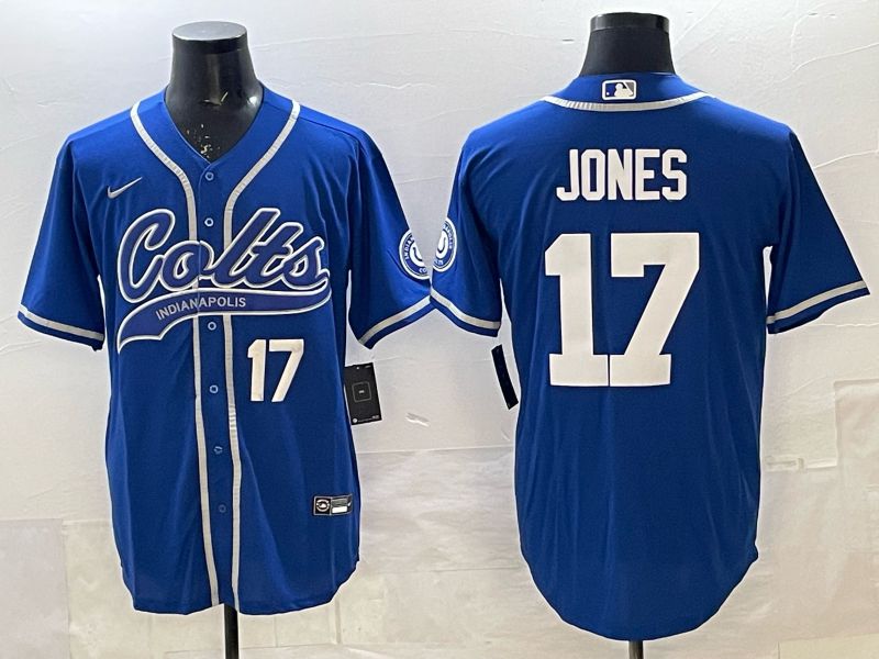 Men 2025 Indianapolis Colts #17 Jones blue Joint Name Nike Limited NFL Jersey 002